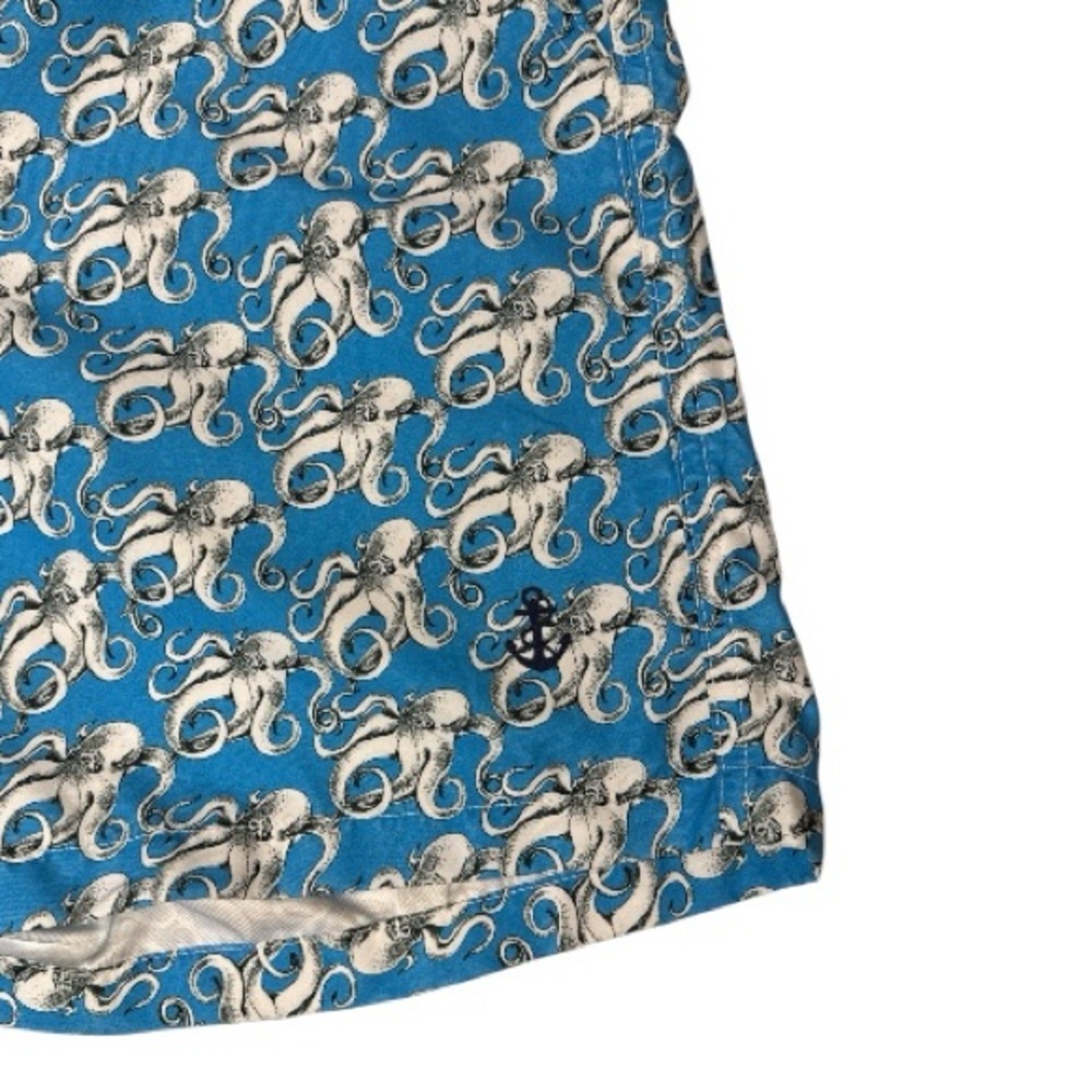 Retromarine Men's Blue Octopus-Pattern Swim Trunks 31 - Picture 2 of 9